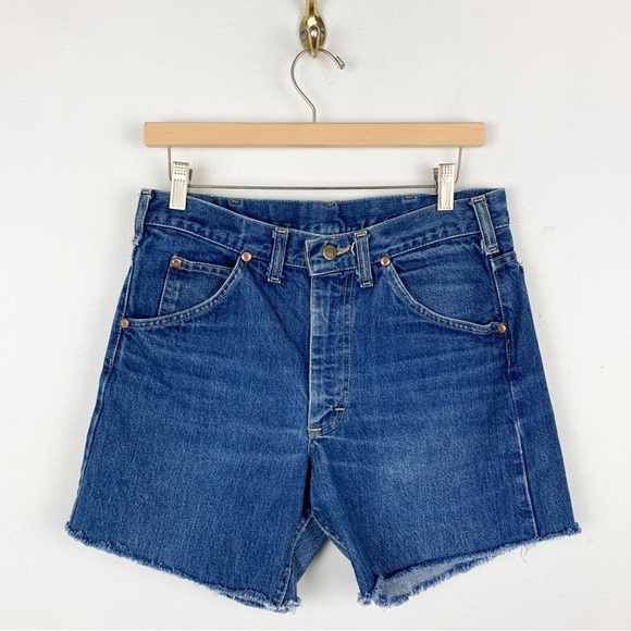 VTG 90s Lee High Waisted Denim Cut Off Shorts Sz 28 - Picture 2 of 8